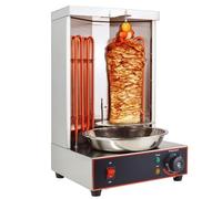 Dfdieratve Shawarma Grill Machine, 13lbs Capacity, Chicken Shawarma Cooker Machine with 2 Heating Tubes, 122℉-572℉ Electric Vertical Broiler Gyro Rotisserie Oven Doner Kebab Machine,barbecuestove