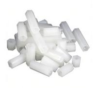 DFDPAXL 50 Pieces White M4 Female Nylon Hex Standoff, Plastic Hex Spacer Connector Length 22-30Mm for PCB Board Motherboard DIY Use,M4×24mm