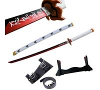 Dfdvye Cosplay Anime Sword - Demon Slayer Sword 41 Inch with Sword Stand and Belt, Katana Replica Sword, Perfect for Cosplay, Anime, Original Texture, Stage Performance and as a Gift