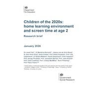 DFE-RR 1592 Children of the 2020s: home learning environment and screen time at age 2. Research brief. January 2026