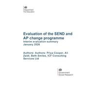 DFE-RR 1600 Evaluation of the SEND and AP change programme. Interim evaluation summary. January 2026