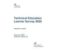 DFE-RR 1603 Technical Education Learner Survey 2025. Research report. February 2026