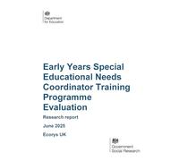 DFE-RR1532 Early Years Special Educational Needs Coordinator Training Programme Evaluation. Research report. June 2025
