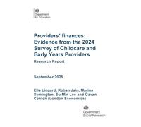 DFE-RR1562 Providers’ finances: Evidence from the 2024 Survey of Childcare and Early Years Providers. Research Report. September 2025