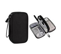 dfEDRd Electronics Accessories Organiser Bag, 2pcs Travel Portable Digital Product USB Data Cable Organizer Headset Charging Treasure Box(Black)