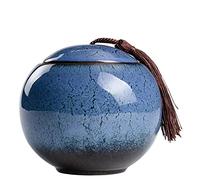 dfEDRd Glazed Ceramics Cremation Urns For Human Ashes Keepsake Pet Pack Of 4 Multicolor(Blue)