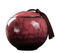 dfEDRd Glazed Ceramics Cremation Urns For Human Ashes Keepsake Pet Pack Of 4 Multicolor(Red)