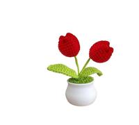 dfEDRd Knitted Flowers, Mini Crochet Potted Flower Hand-Pots Wedding Artificial Daisy(A5 12x10cm)