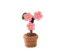 dfEDRd Knitted Flowers, Mini Crochet Potted Flower Hand-Pots Wedding Artificial Daisy(C1 12x4cm)