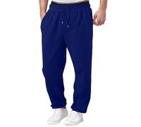 DFEK Joggers for Boys UK Bottoms Open Hem Loose Fit Trousers Elastic Waist Drawstring Sweatpants, Comfortable Wide Leg Casual Pants for Big Kids Age (Blue,15-16 Years)
