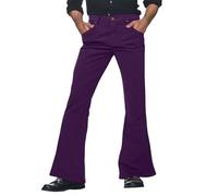 DFEK Mens Bell Bottom Pants, 70s Disco Flared Pants, 60s 70s Slim Flare Trousers, Mens Retro Flare for 1960's Fancy Dress, Theme Parties, Festivals, Everyday Casual Wear