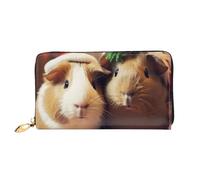 Dfekgoklpf Large Capacity Cute Guinea Pigs Print Fold Accordion Leather Wallet Id Card Holder Long Purse Multi-Function with Zipper Purse for Man Women Travel Wallet with Coin Receipt Pocket