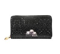 Dfekgoklpf Large Capacity Guinea Pigs and Cupcakes Print Fold Accordion Leather Wallet Id Card Holder Long Purse Multi-Function with Zipper Purse for Man Women Travel Wallet with Coin Receipt Pocket