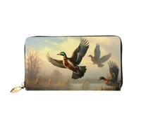 Dfekgoklpf Large Capacity Hunting Flying Wild Print Fold Accordion Leather Wallet Id Card Holder Long Purse Multi-Function with Zipper Purse for Man Women Travel Wallet with Coin Receipt Pocket