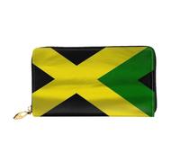 Dfekgoklpf Large Capacity Jamaica Flag Print Fold Accordion Leather Wallet Id Card Holder Long Purse Multi-Function with Zipper Purse for Man Women Travel Wallet with Coin Receipt Pocket