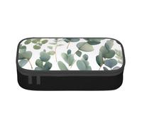 Dfekgoklpf Stylish Eucalyptus Leaves Printed Zipper Pencil Case Large Capacity Multi-Functional Organizer Cosmetic Bag Portable Pen Pouch for Organizing Pencils Makeup Accessories and School Office