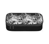 Dfekgoklpf Stylish Lunar Astronaut Printed Zipper Pencil Case Large Capacity Multi-Functional Organizer Cosmetic Bag Portable Pen Pouch for Organizing Pencils Makeup