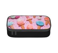 Dfekgoklpf Stylish Many Colored Ice Cream Printed Zipper Pencil Case Large Capacity Multi-Functional Organizer Cosmetic Bag Portable Pen Pouch for Organizing Pencils Makeup