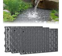 DFENG 3 Pack Fountain Basin Grates,Heavy Duty 60x30cm Reservoir Grates Water Grid for Raised Beds Pondless Waterfall Kit for Indoor & Outdoor Ponds,Waterfall Fountains,Water Gardens
