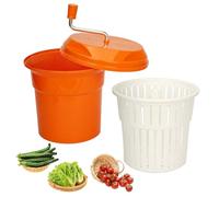 DFENG Commercial Salad Spinner,12L Lettuce Spinner with Vegetable Washing Basket,Colander Salad Spinner Fruit Drainer for Restaurant Vegetable Spin Dry (12L)