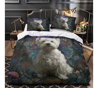 DFENILROP 3D Print 3 Pcs Bedding Set Bed Decor Hidden Zipper Super Fairy Dog Wings Comforter Cover Washable Anti-allergic for Teens,Boys,Women Fantasy Pet Quilt Cover Double（200x200cm）