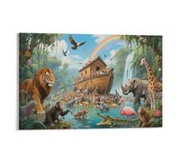 DFENILROP Animal World Wall Painting, Enlightenment Education Poster Artwork on Corridor | Giclée Picture Canvas Printing, Unique Home Decor for Living Room Bathroom, Gift 16x24inch(40x60cm)