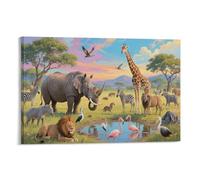 DFENILROP Animal World Wall Painting, Wildlife Landscape Poster Artwork on Corridor | Giclée Picture Canvas Printing, Modern Home Decor for Bedroom and Office, Gift 08x12inch(20x30cm)
