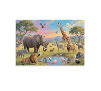 DFENILROP Animal World Wall Painting, Wildlife Landscape Poster Artwork on Corridor | Giclée Picture Canvas Printing, Minimalist Home Decor for Bedroom and Living Room, Gift 12x18inch(30x45cm)