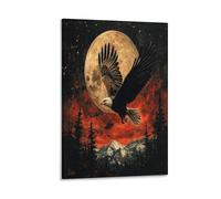 DFENILROP Bald Eagle Wall Painting, Wilderness Poster Artwork on Corridor | Giclée Picture Canvas Printing, Classic Home Decor for Bedroom And Living Room, Gift 08x12inch(20x30cm)