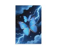 DFENILROP Butterfly Wall Painting, Lightning Poster Artwork on Hallway | Giclée Picture Canvas Printing, Minimalist Home Decor for Living Room Bathroom, Gift 16x24inch(40x60cm)