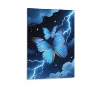 DFENILROP Butterfly Wall Painting, Lightning Poster Artwork on Hallway | Giclée Picture Canvas Printing, Minimalist Home Decor for Bedroom And Office, Gift 08x12inch(20x30cm)