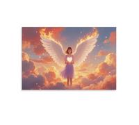 DFENILROP Holy Angel Girl Wall Painting, Hope-Filled Poster Artwork on Corridor | Giclée Picture Canvas Printing, Premium Home Decor for Bedroom and Living Room, Gift 12x18inch(30x45cm)
