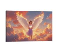 DFENILROP Holy Angel Girl Wall Painting, Hope-Filled Poster Artwork on Corridor | Giclée Picture Canvas Printing, Beautiful Home Decor for Living Room Bathroom, Gift 16x24inch(40x60cm)