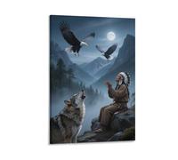 DFENILROP Humans And Beasts Wall Painting, Nature Poster Artwork on Hallway | Giclée Picture Canvas Printing, Beautiful Home Decor for Bedroom And Office, Gift 24x36inch(60x90cm)