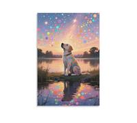 DFENILROP Labrador Dog Wall Painting, Puppy in Thought Poster Artwork on Corridor | Giclée Picture Canvas Printing, Unique Home Decor for Bedroom And Living Room, Gift 20x30inch(50x75cm)
