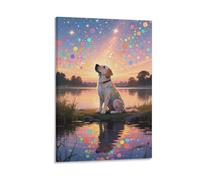DFENILROP Labrador Dog Wall Painting, Puppy in Thought Poster Artwork on Hallway | Giclée Picture Canvas Printing, Premium Home Decor for Bedroom And Office, Gift 20x30inch(50x75cm)