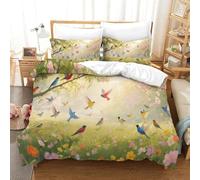 DFENILROP Little Bird | Woods in Sun Printed Microfibre Bedding Set Hotel-Grade Duvet Cover with Pillowcase, Hidden Zipper, Easy-Care Soft Premium, For Adults & Children Single(140x200cm)