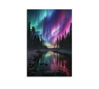 DFENILROP Polar And Aurora Wall Painting, Fantasy Landscape Poster Artwork on Corridor | Giclée Picture Canvas Printing, Elegant Home Decor for Living Room Bathroom, Gift 12x18inch(30x45cm)