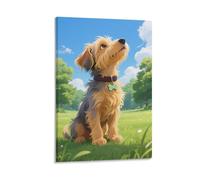 DFENILROP Puppy Wall Painting, Cartoon Anime Poster Artwork on Hallway | Giclée Picture Canvas Printing, Beautiful Home Decor for Bedroom And Living Room, Gift 08x12inch(20x30cm)