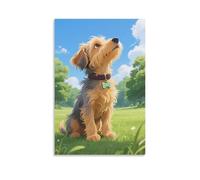 DFENILROP Puppy Wall Painting, Cartoon Anime Poster Artwork on Hallway | Giclée Picture Canvas Printing, Beautiful Home Decor for Bedroom And Living Room, Gift 08x12inch(20x30cm)