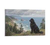 DFENILROP Scenery with Dog Wall Painting, Animal Poster Artwork on Corridor | Giclée Picture Canvas Printing, Elegant Home Decor for Bedroom And Living Room, Gift 08x12inch(20x30cm)