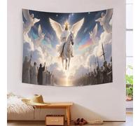 DFENILROP Tapestry 3D Printed Jesus Christ, Soft Polyester High-Definition Artistic Angelic Vision Tablecloth, Multi-Purpose Wall Decor for Study & Office, Unique Gift 70cmx100cm
