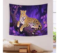 DFENILROP Tapestry 3D Printed Leopard in Forest, Soft Polyester High-Definition Artistic Animal Blanket, Multi-Purpose Wall Decor for Study & Office, Unique Gift 130cmx150cm