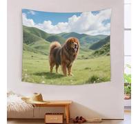 DFENILROP Tapestry 3D Printed Tibetan Mastiff, Soft Polyester High-Definition Artistic Dog Landscape Blanket, Odor-Free Wall Decor for Bedroom & Living Room, Premium Gift 180cmx230cm