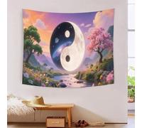 DFENILROP Tapestry 3D Printed Yin Yang, Soft Polyester High-Definition Designer Chinese Philosophy Wall Hanging, Multi-Purpose Wall Decor for Bedroom & Living Room, Unique Gift 100cmx150cm