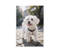 DFENILROP Westie Wall Painting, Cute Dog Poster Artwork on Corridor | Giclée Picture Canvas Printing, Modern Home Decor for Bedroom And Living Room, Gift 20x30inch(50x75cm)