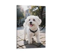DFENILROP Westie Wall Painting, Cute Dog Poster Artwork on Hallway | Giclée Picture Canvas Printing, Special Home Decor for Bedroom And Living Room, Gift 16x24inch(40x60cm)