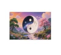 DFENILROP Yin Yang Wall Painting, Chinese Philosophy Poster Artwork on Corridor | Giclée Picture Canvas Printing, Special Home Decor for Living Room Bathroom, Gift 20x30inch(50x75cm)