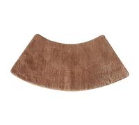 DFEO Curved Bath Mat, 45x100cm Microfiber Fluffy Washable, Soft Absorbent and Fit Perfect Around Shower. (Brown)
