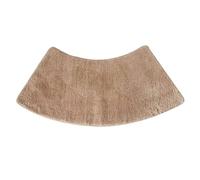 DFEO Curved Shower Mat, 45x100cm Microfiber Bath Mat for Quadrant Shower Corner, Fluffy Washable, Soft Absorbent and Fit Perfect Around Corner. (Light Brown)